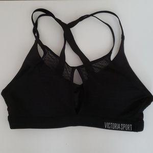 Victoria's Secret Sports Bra Black Dots Mesh 34B